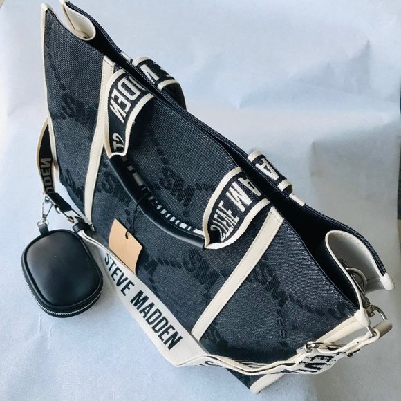 Steve Madden Black Bsantam Tote Bag Purse with Black Coin Purse TikTok Viral - Picture 2 of 11